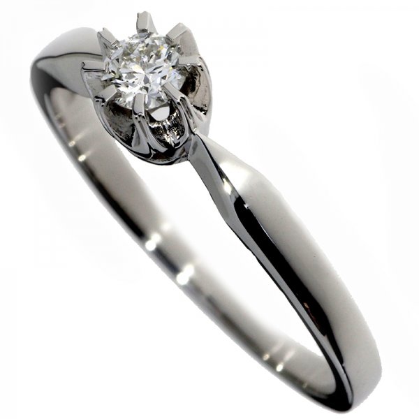 Zásnubný prsteň z bieleho zlata s briliantom