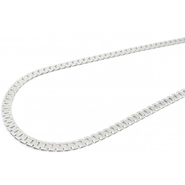 Retiazka z bieleho zlata- plochá