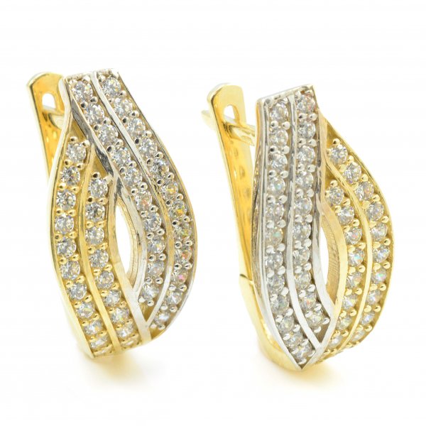 Náušnice zo žltého a bieleha zlata na francúzky patent.