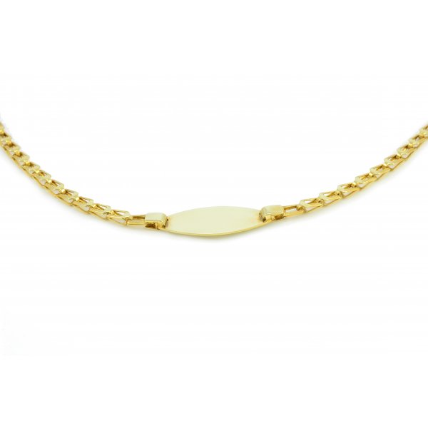 Zlatý náramok s platničkou