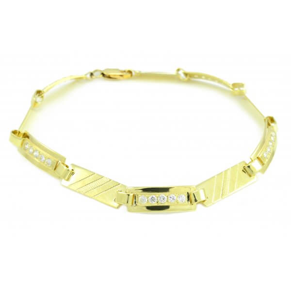 vNáramok zo žltého zlata-platničkový ,5 kameňový