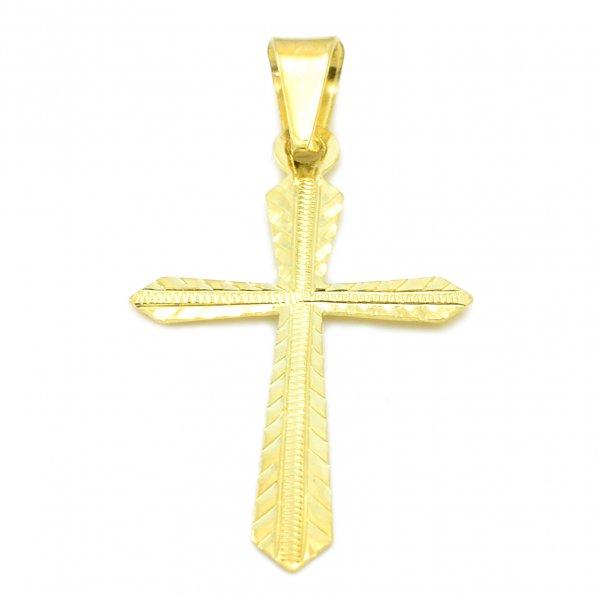 Zlatý prívesok v tvare kríža zo žltého zlata