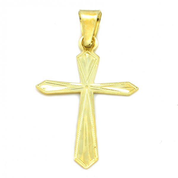 Zlatý prívesok v tvare kríža zo žltého zlata