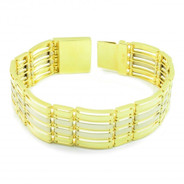 Zlatý náramok-platničkový štvorradový.