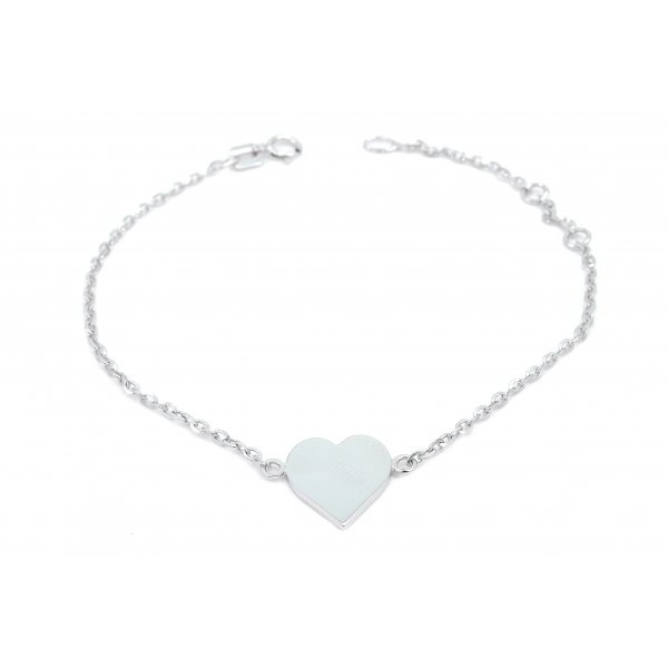 Náramok z bieleho zlata - Srdiečko