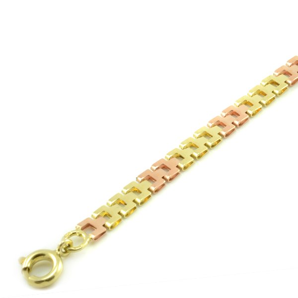 Náhrdelník zo žltého a červeného zlata-pravidelný pancierový vzor