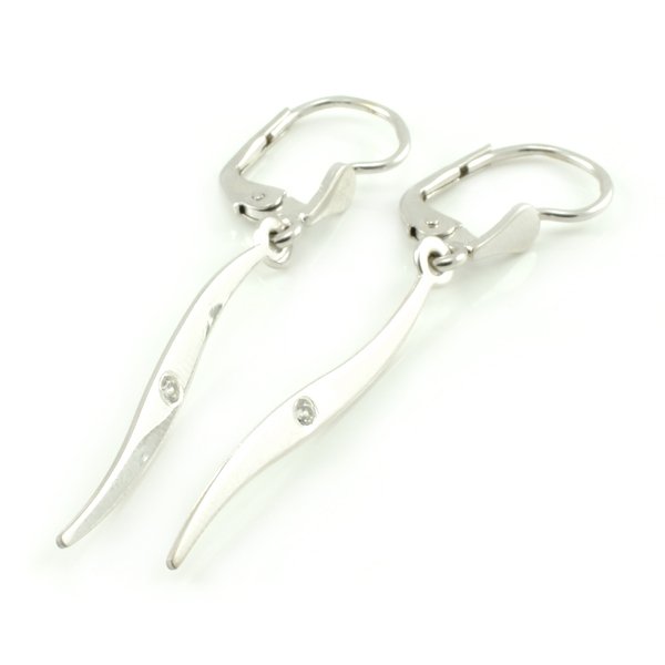 Naušnice-visiace so zirkónom biele zlato