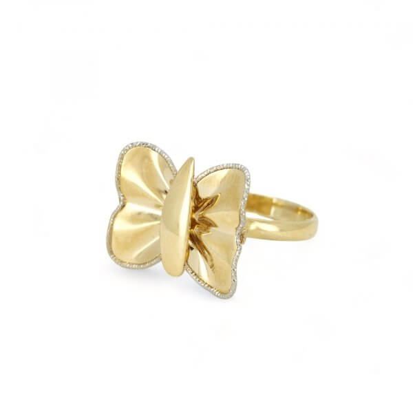 Prsteň zo žltého zlata - Motýľ
