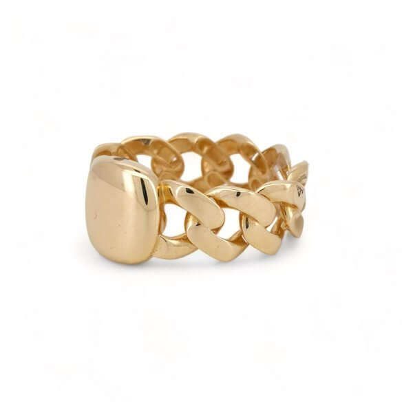 Prsteň zo žltého zlata - v tvare reťaze