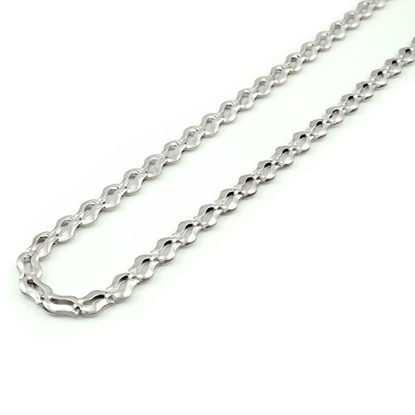 Retiazka z bieleho zlata- vlnková