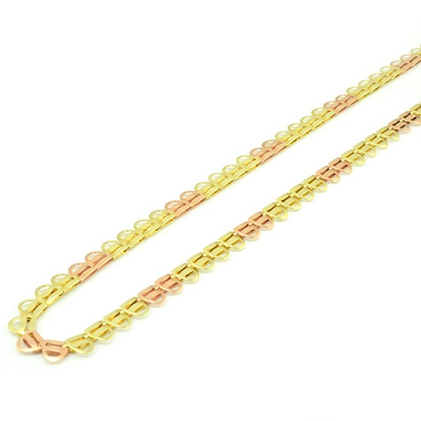 Retiazka zo žltého a červeného zlata - Prekladaná 42