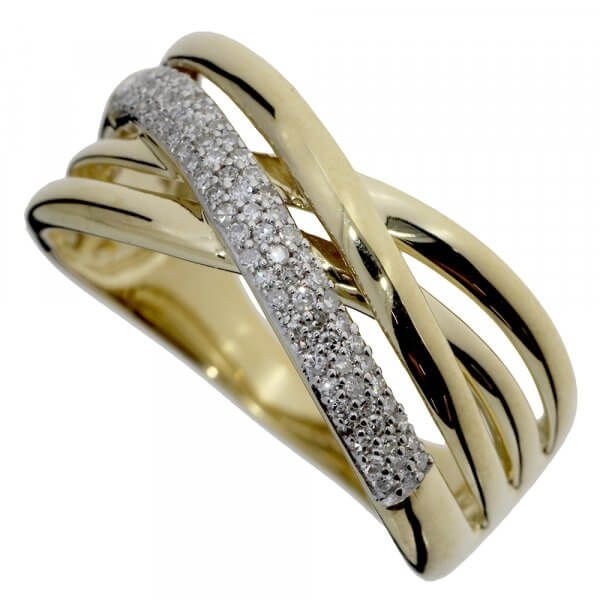 Prsteň zo žltého zlata s briliantmi - Nekonečno