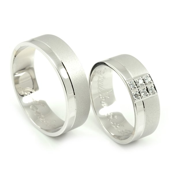 Svadobné obrúčky z bieleho zlata , šesť zirkónov