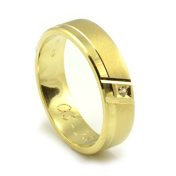 Svadobné obrúčky zo žltého zlata ploché široké 5 mm, šikmé drážky