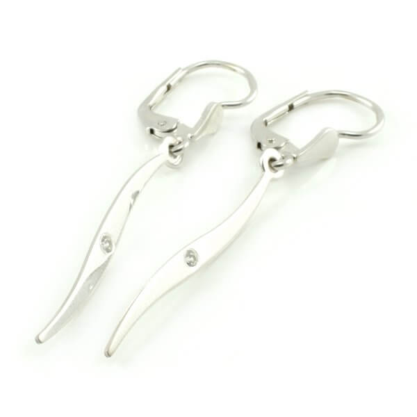 Naušnice-visiace so zirkónom biele zlato