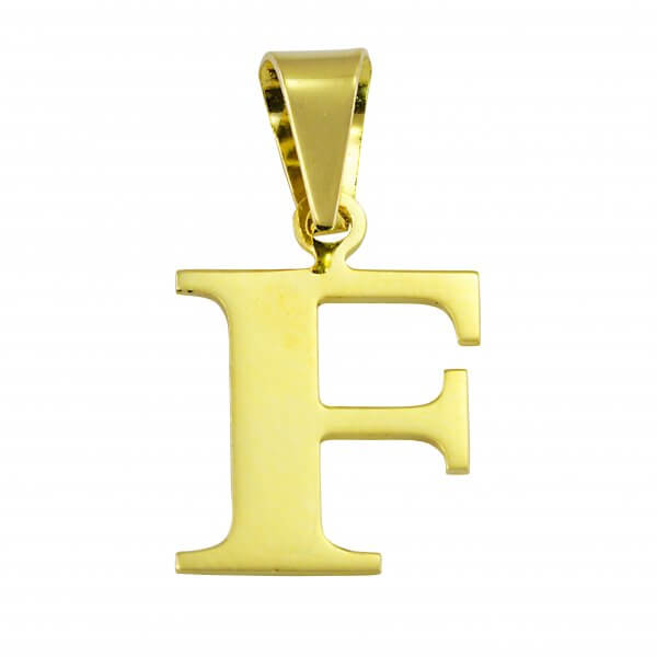 Prívesok zo žltého zlata - písmeno F