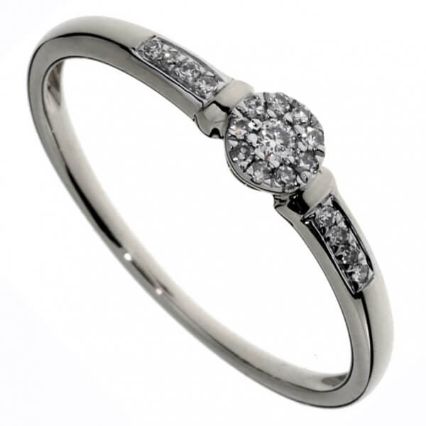 Zásnubný prsteň z bieleho zlata s briliantmi